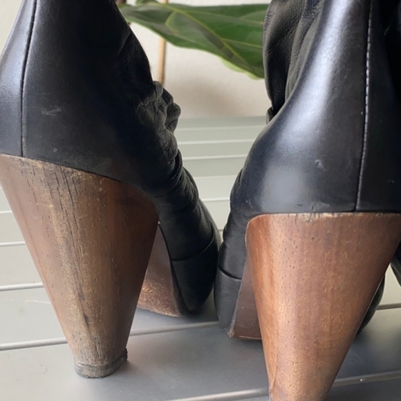 ASH Leather❤ 4Wooden Heel Boots - Picture 6 of 7